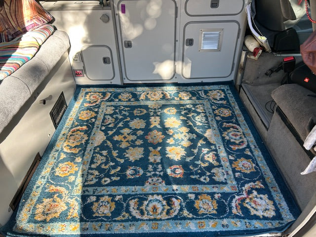 Dude's Rug for Vanagon 1980 - 1991 Turkish weave rug for your bus blue